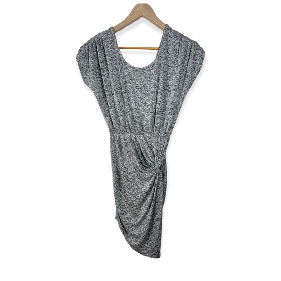 Poetry Gray Slouchy Ruched Draped Shoulders Dress Size L - Picture 11 of 16